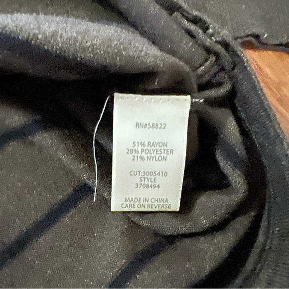 NWT Max Studio Drawstring Hem Pullover Sweater Olive Green Black Striped Small - Picture 6 of 8